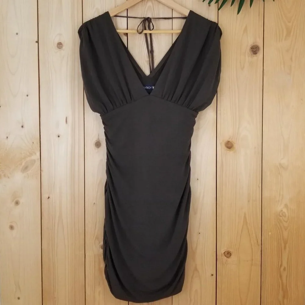 Playboy Ruched Bodycon Dress - Picture 3 of 9